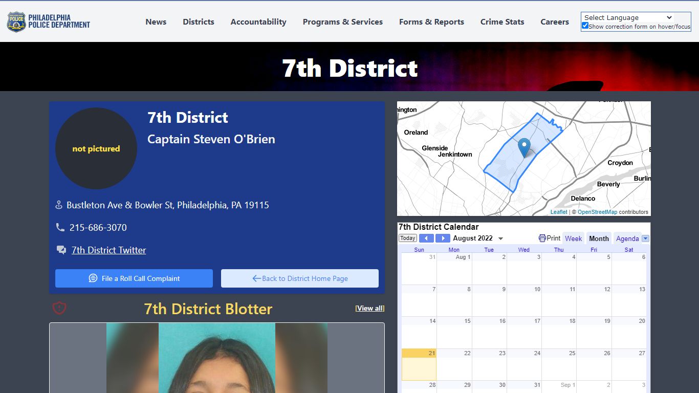 7th District | Philadelphia Police Department
