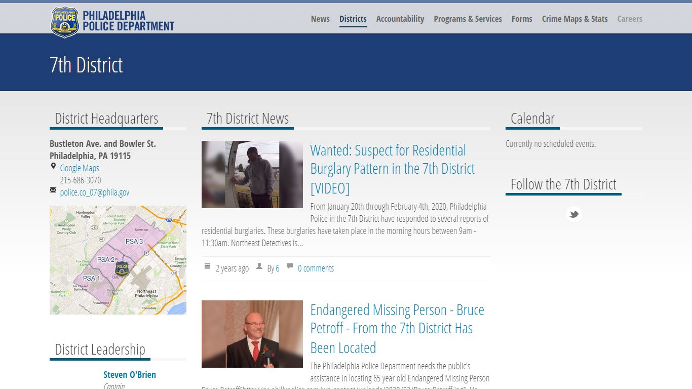7th District | Philadelphia Police Department